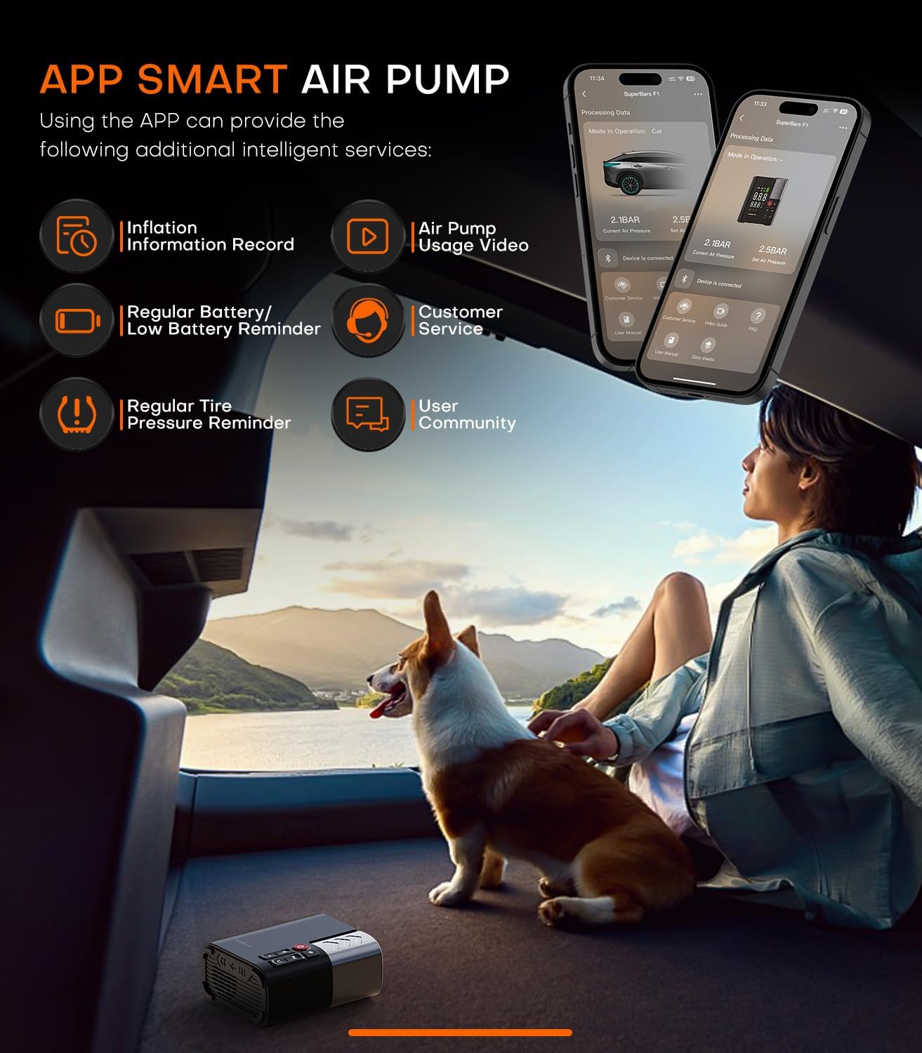 🚗⚡ Portable Electric Air Pump | Fast Inflation Compressor for Cars, Bikes & More 🚴‍♂️✨