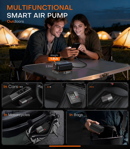 🚗⚡ Portable Electric Air Pump | Fast Inflation Compressor for Cars, Bikes & More 🚴‍♂️✨