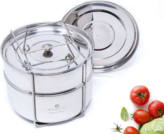 🥘 Ecozoi 2-Tier Steamer Insert – for 6QT & 8QT Multi-Cookers ✨